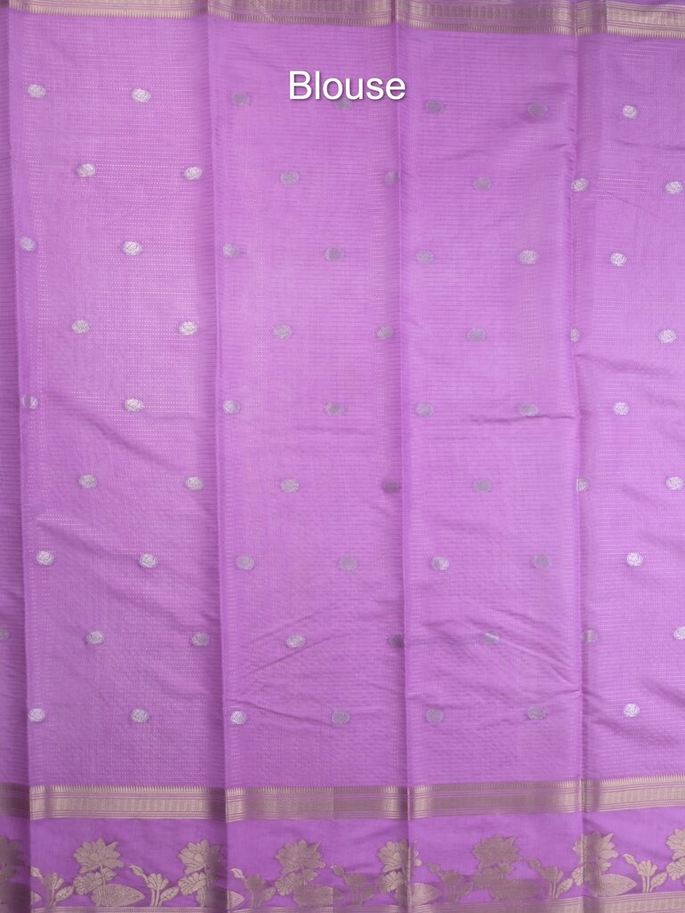 Dupion fancy saree allover zari motifs and zari border with contrast blouse