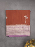 Satin silk fancy sarees allover zari motifs & zari border with plain contrast stripes blouse