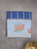 Tabby silk fancy saree allover zari stripes with contrast pallu and attached blouse