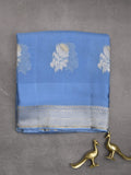 Pure kota fancy saree allover zari motifs & zari border with attached self blouse