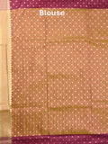 Dupion fancy saree brown color allover zari motifs & zari border with rich pallu and attached self blouse