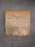 Dupion fancy saree allover stripes with embroidery cutwork border and tissue blouse