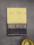 Green mango fancy saree allover zari motifs with contrast pallu and attached blouse