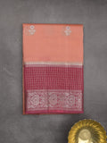 Green mango fancy saree allover zari motifs with contrast pallu and attached blouse
