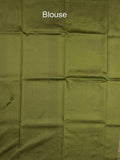 Tabby silk printed fancy saree with zari border and attached plain blouse