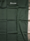 Tabby silk printed fancy saree with zari border and attached plain blouse