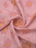 Dupion fancy floral printed saree with zari border and attached plain blouse