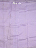 Dupion fancy floral printed saree with zari border and attached plain blouse