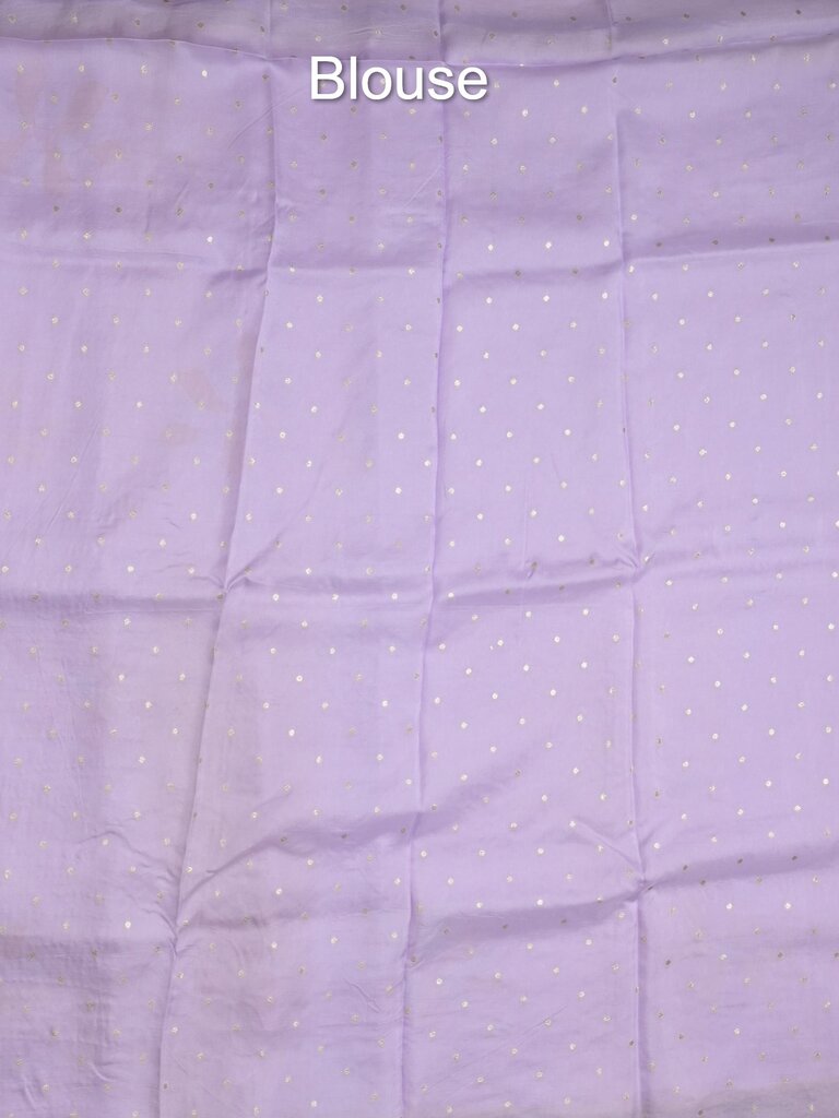 Dupion fancy floral printed saree with zari border and attached plain blouse