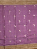 Satin silk fancy sarees allover zari motifs & zari border with plain contrast stripes blouse