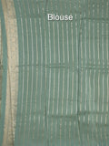 Satin silk fancy sarees allover zari motifs & zari border with plain contrast stripes blouse