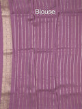 Satin silk fancy sarees allover zari motifs & zari border with plain contrast stripes blouse