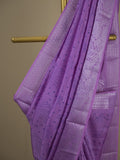 Mangalagiri fancy saree purple color allover prints & zari border with rich pallu and plain blouse