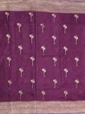 Satin silk fancy sarees allover zari motifs & zari border with plain contrast stripes blouse