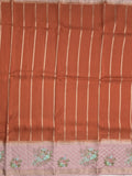 Tabby silk fancy saree allover zari stripes with contrast pallu and attached blouse