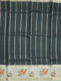 Tabby silk fancy saree allover zari stripes with contrast pallu and attached blouse