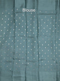 Pure kota fancy saree allover zari motifs & zari border with attached self blouse