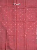 Pure kota fancy saree allover zari motifs & zari border with attached self blouse