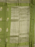 Pure kota fancy saree allover zari motifs & zari border with attached self blouse