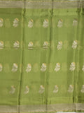 Pure kota fancy saree allover zari motifs & zari border with attached self blouse