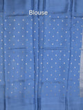 Pure kota fancy saree allover zari motifs & zari border with attached self blouse
