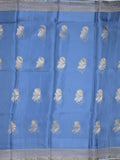 Pure kota fancy saree allover zari motifs & zari border with attached self blouse