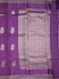 Pure kota fancy saree allover zari motifs & zari border with attached self blouse