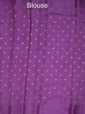 Pure kota fancy saree allover zari motifs & zari border with attached self blouse