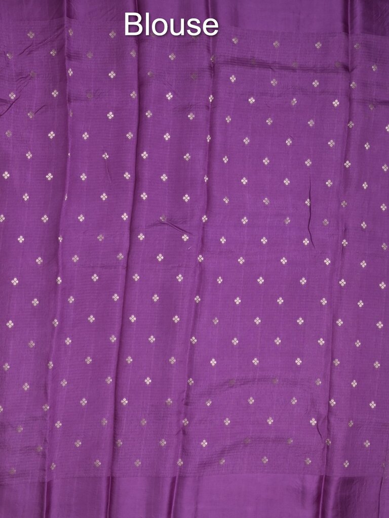 Pure kota fancy saree allover zari motifs & zari border with attached self blouse