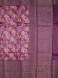 Dupion printed fancy saree with big zari border and matching blouse