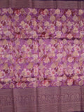 Dupion printed fancy saree with big zari border and matching blouse