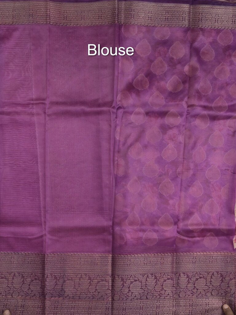 Dupion printed fancy saree with big zari border and matching blouse