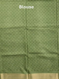 Dola silk fancy saree purple color allover prints & zari border with printed pallu and printed blouse