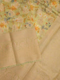 Dupion printed fancy saree with big zari border and matching blouse