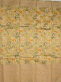 Dupion printed fancy saree with big zari border and matching blouse