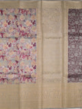 Dupion printed fancy saree with big zari border and matching blouse