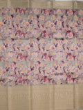Dupion printed fancy saree with big zari border and matching blouse