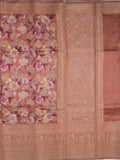 Dupion printed fancy saree with big zari border and matching blouse