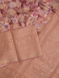Dupion printed fancy saree with big zari border and matching blouse