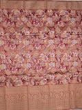 Dupion printed fancy saree with big zari border and matching blouse