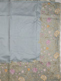 Dupion fancy saree allover stripes with embroidery cutwork border and tissue blouse