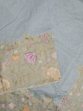 Dupion fancy saree allover stripes with embroidery cutwork border and tissue blouse
