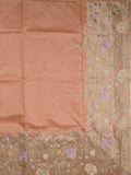 Dupion fancy saree allover stripes with embroidery cutwork border and tissue blouse
