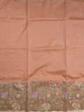 Dupion fancy saree allover stripes with embroidery cutwork border and tissue blouse