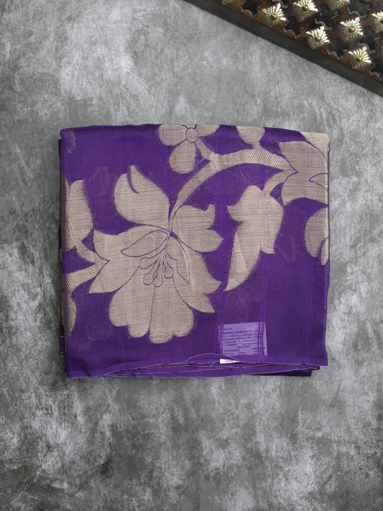 Kora fancy saree blue color allover plain with zari border and zari pallu & self blouse