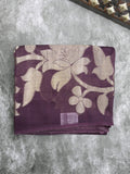 Kora fancy saree violet color allover plain with zari border and zari pallu & self blouse