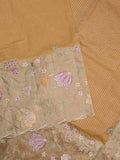 Dupion fancy saree allover stripes with embroidery cutwork border and tissue blouse