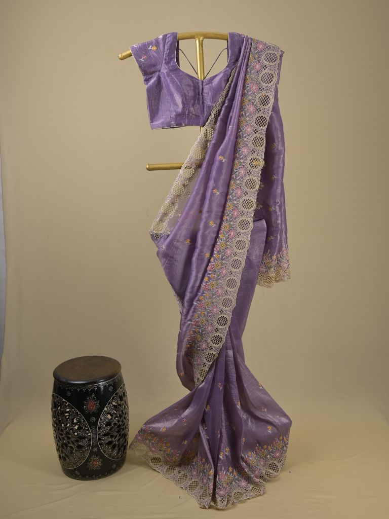 Rocket saree Georgette saree in lavender color