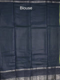 Green mango fancy saree allover zari motifs with contrast pallu and attached blouse