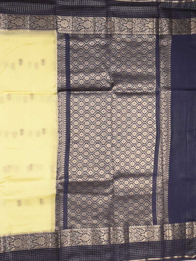 Green mango fancy saree allover zari motifs with contrast pallu and attached blouse
